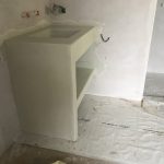 Lavabo totalement recouvert de Béton Ciré