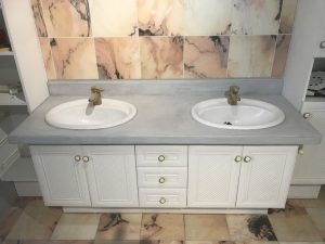 Plan de travail pour vasques de salle de bains