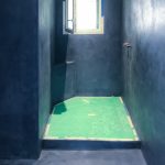 Murs de douche en Béton Ciré bleu