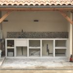 Cuisine d'extérieur en Béton Ciré beige clair